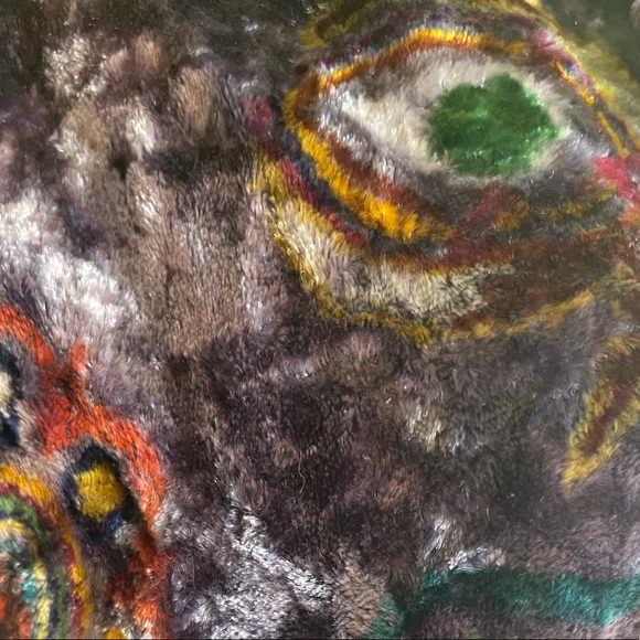 Crushed velvet vintage abstract zip up sweater - Picture 6 of 9